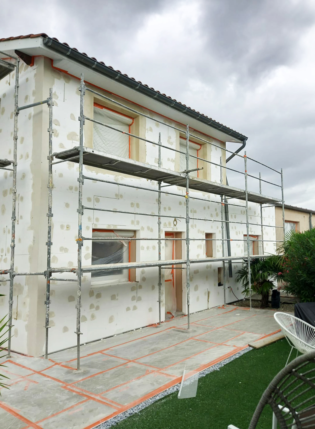 Maison en travaux d'isolation extérieur à Mions